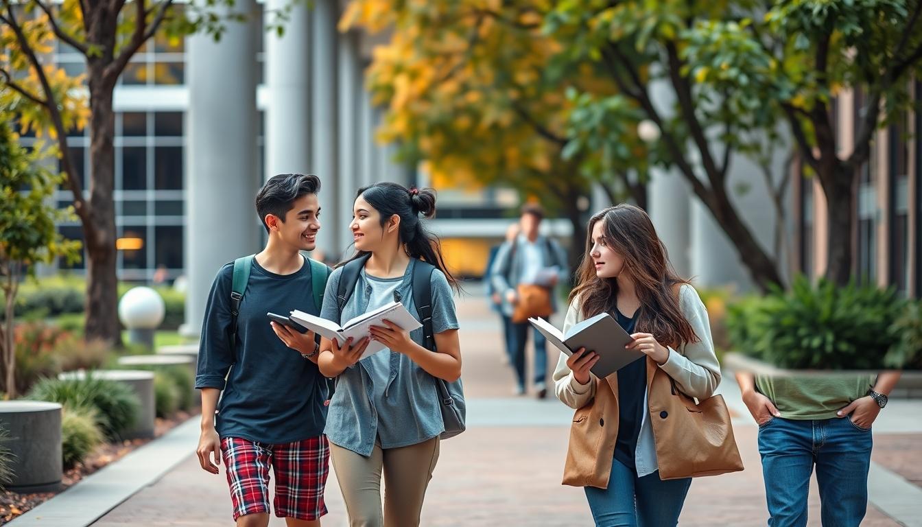 Students collaborating in study space